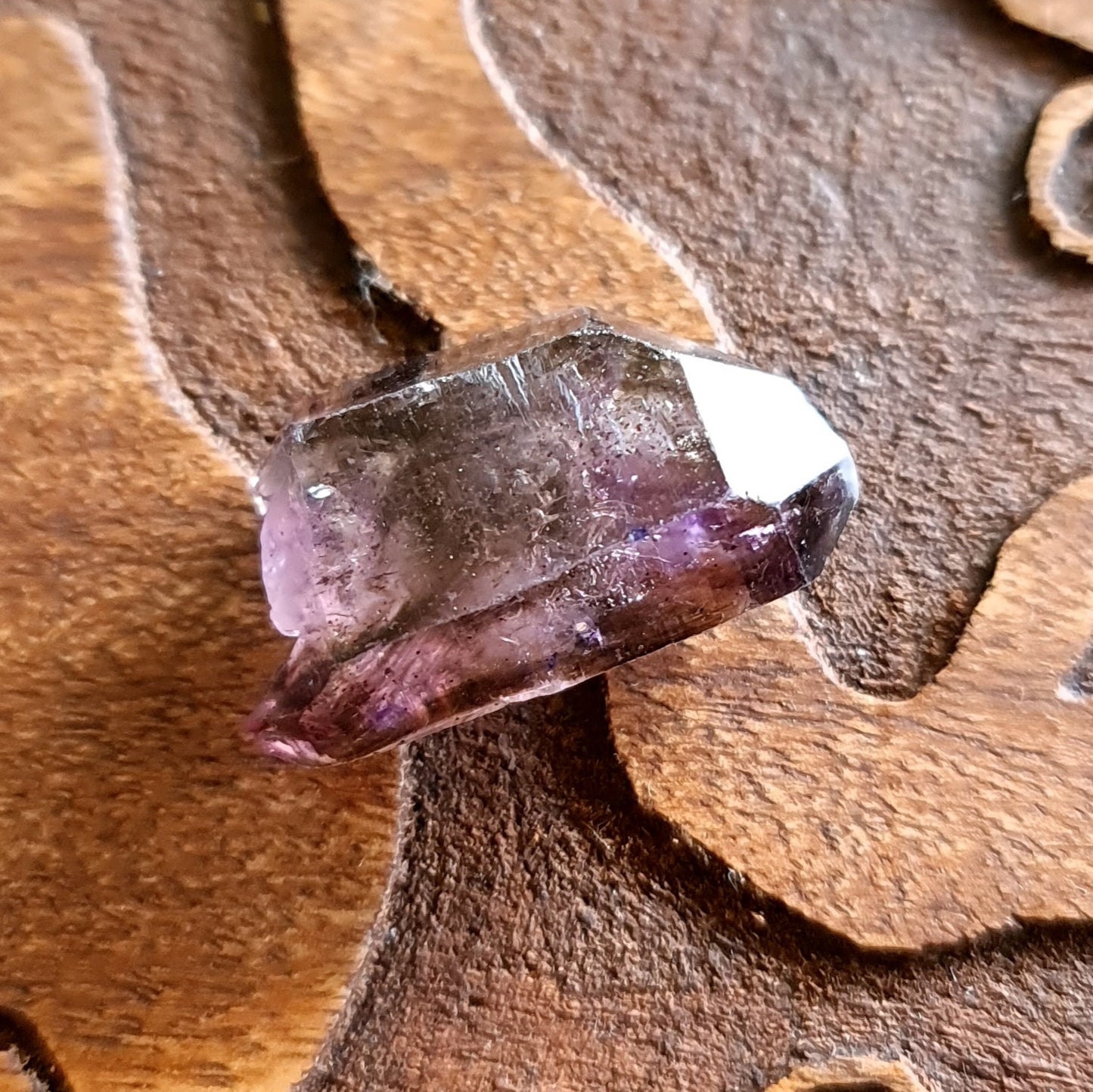 Smoky Amethyst Double Terminated Enhydro
