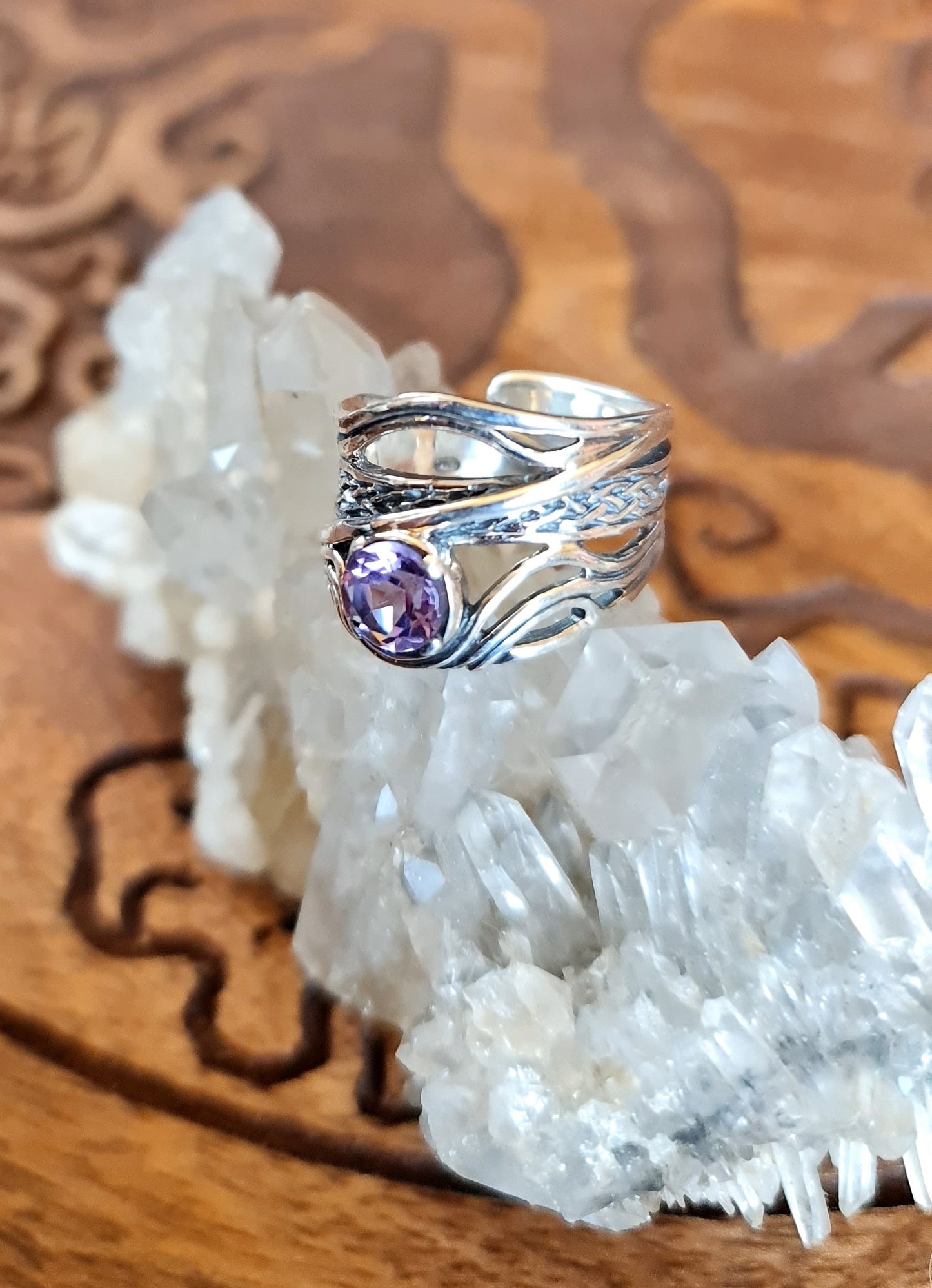 *PREORDER* Amethyst Sterling Silver Celtic Fae Ring