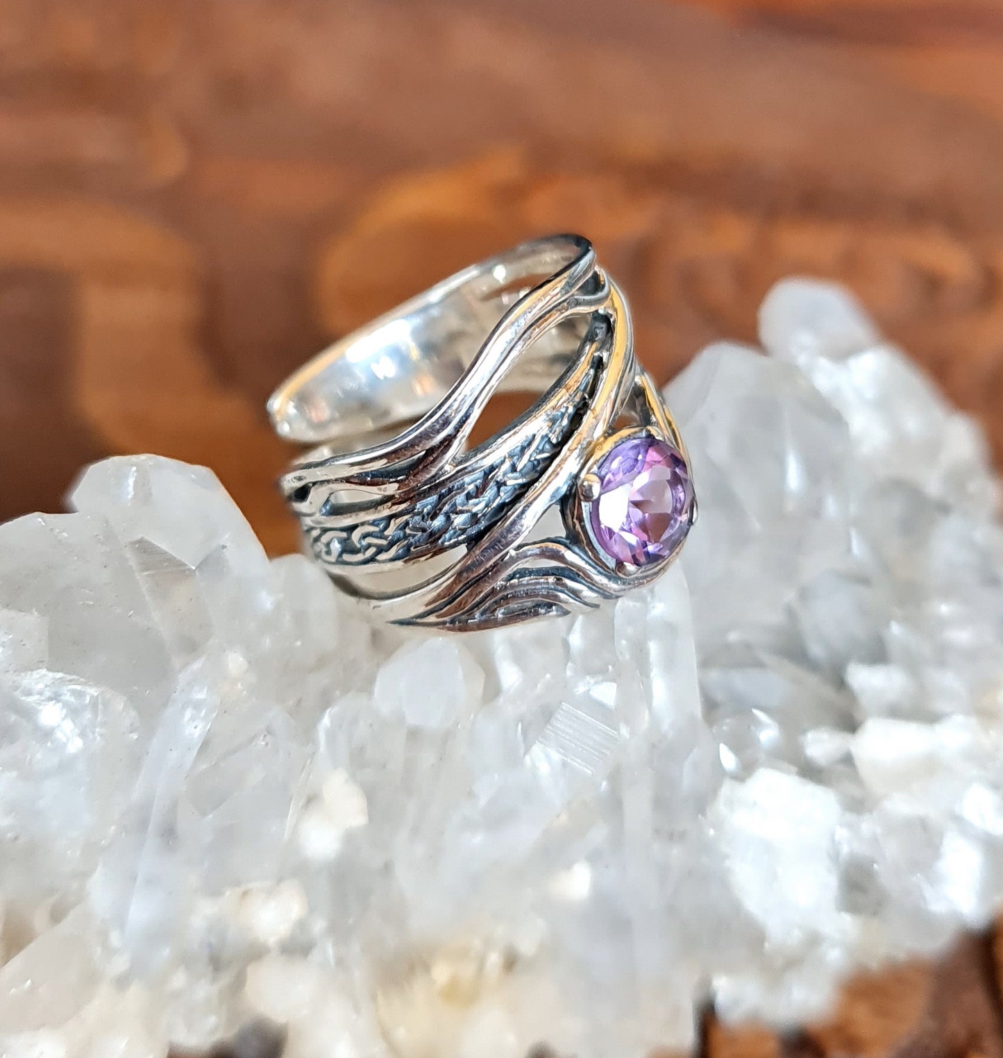 *PREORDER* Amethyst Sterling Silver Celtic Fae Ring