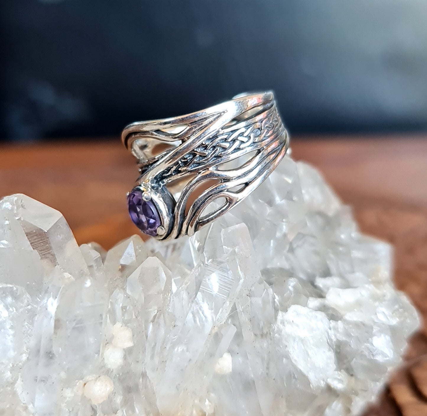 *PREORDER* Amethyst Sterling Silver Celtic Fae Ring