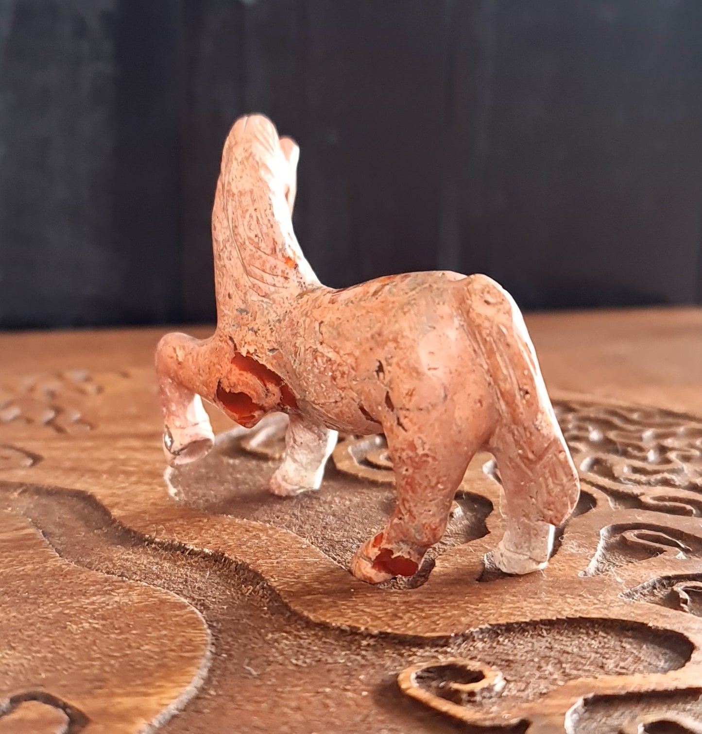Mexican Cantera Opal Horse Carving