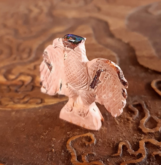 Mexican Cantera Opal Eagle Carving