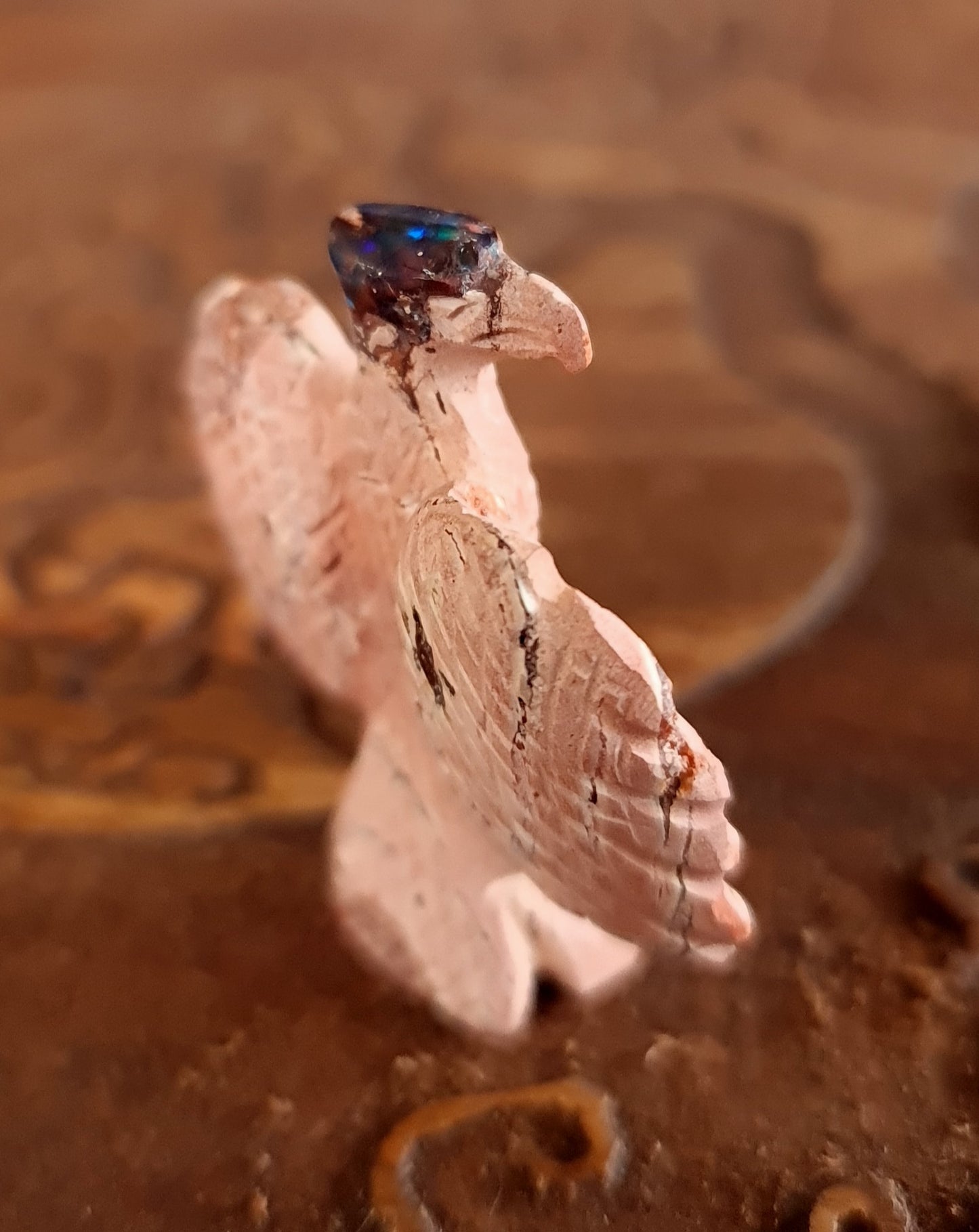 Mexican Cantera Opal Eagle Carving