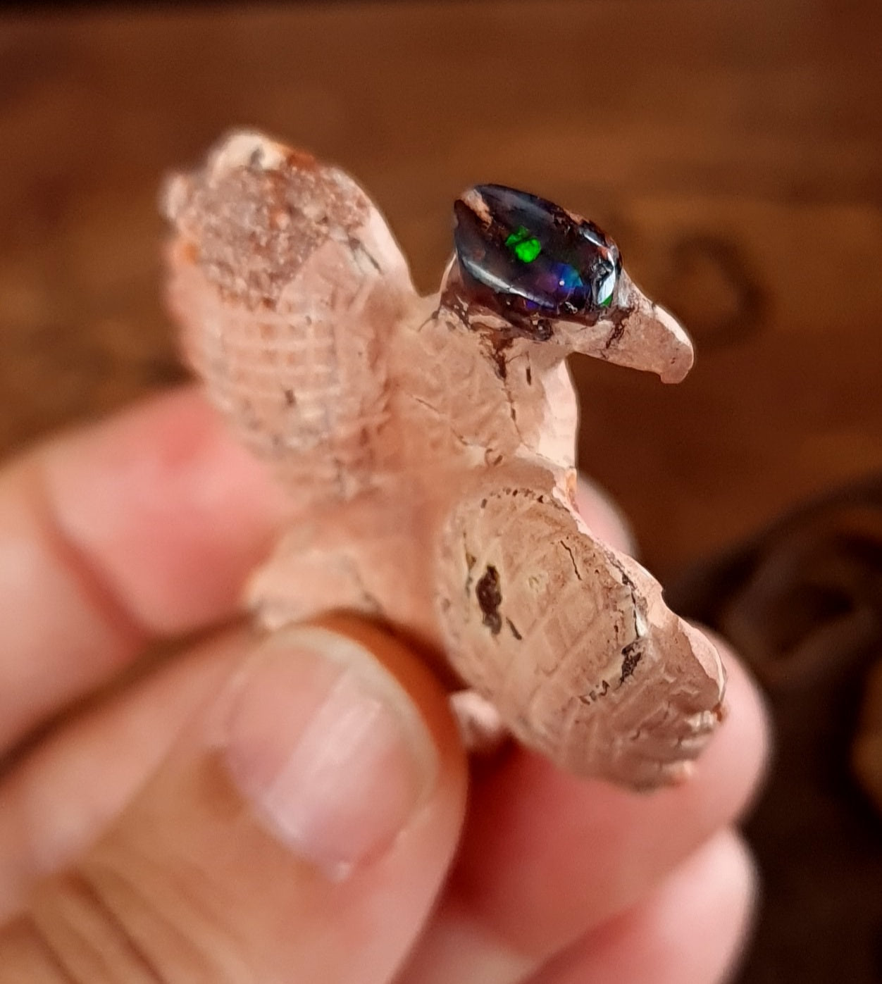 Mexican Cantera Opal Eagle Carving