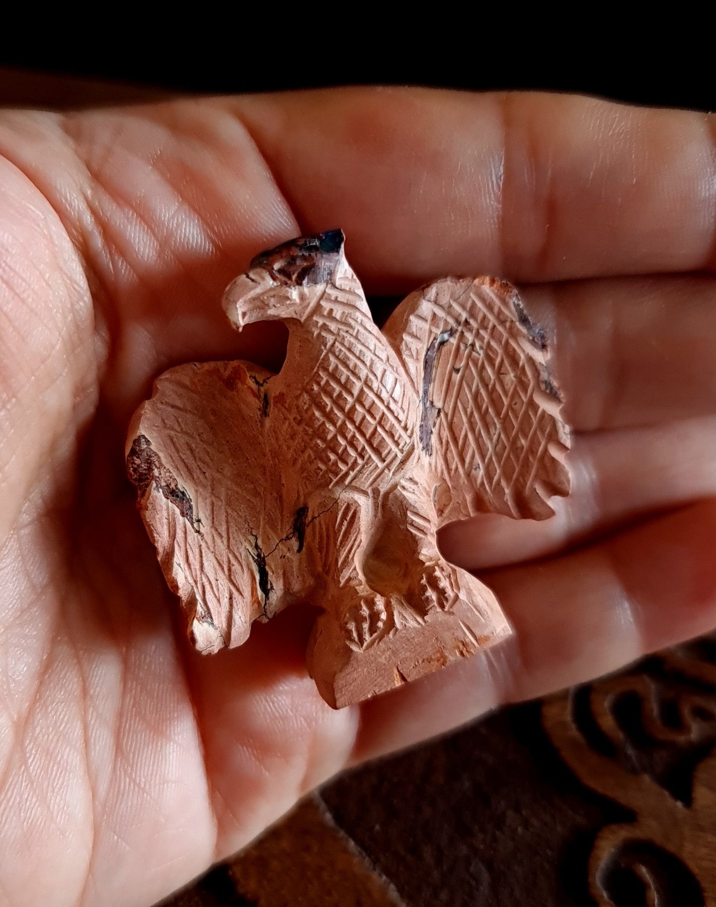 Mexican Cantera Opal Eagle Carving