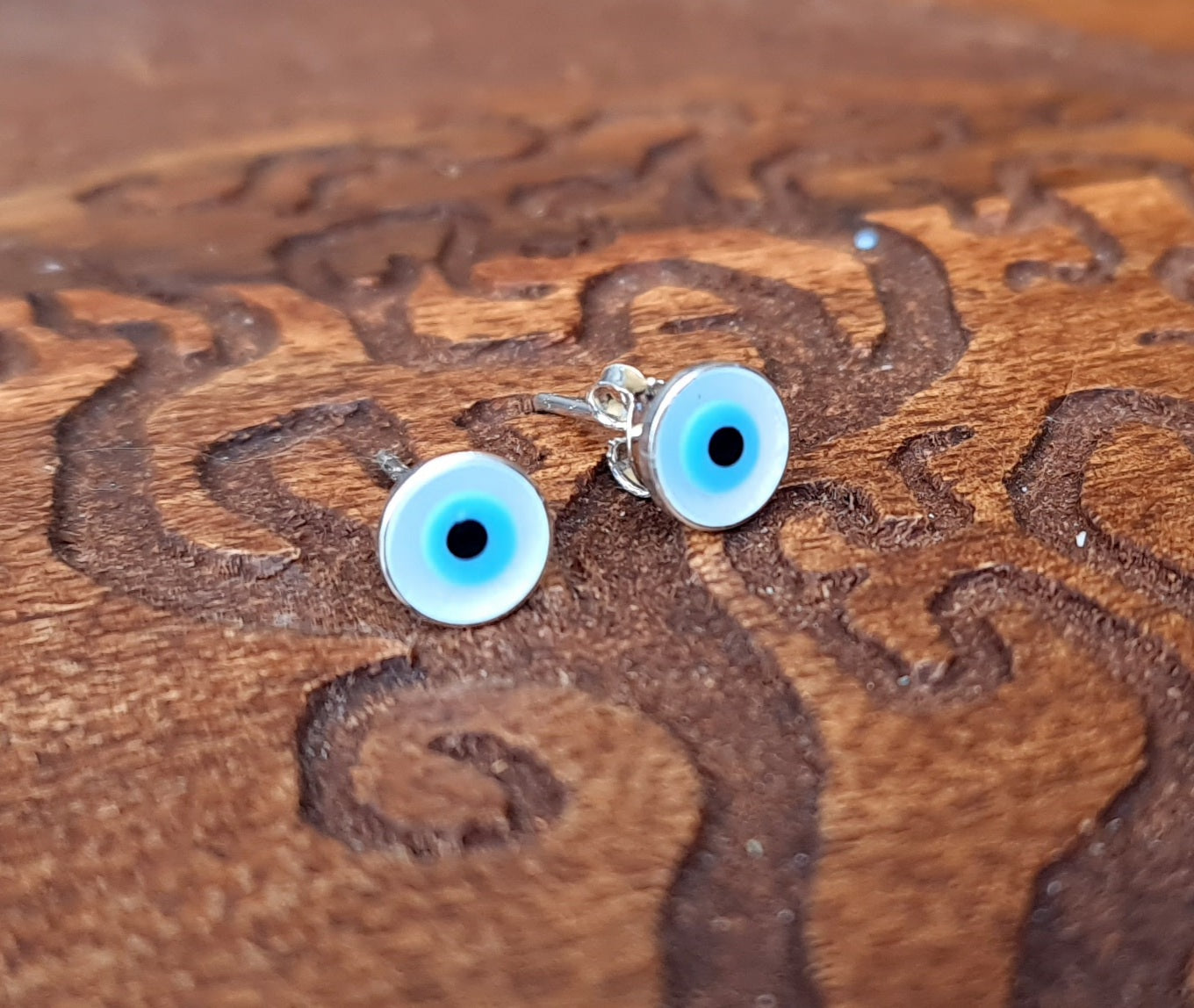 Nazar Eye Sterling Silver Earrings