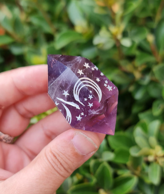 Celestial Etched Double Terminated Amethyst