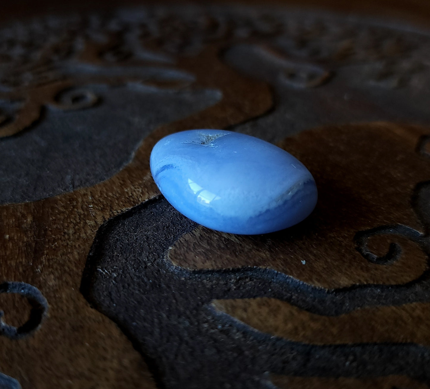 Blue Lace Agate Tumble with Druzy