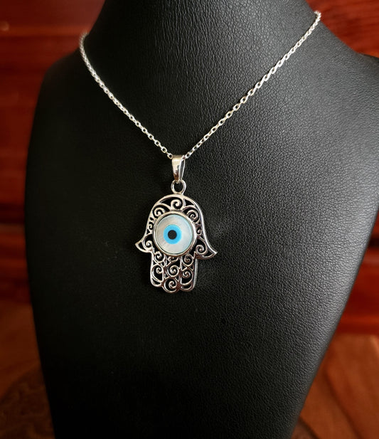 Hamsa & Nazar Sterling Silver Pendant