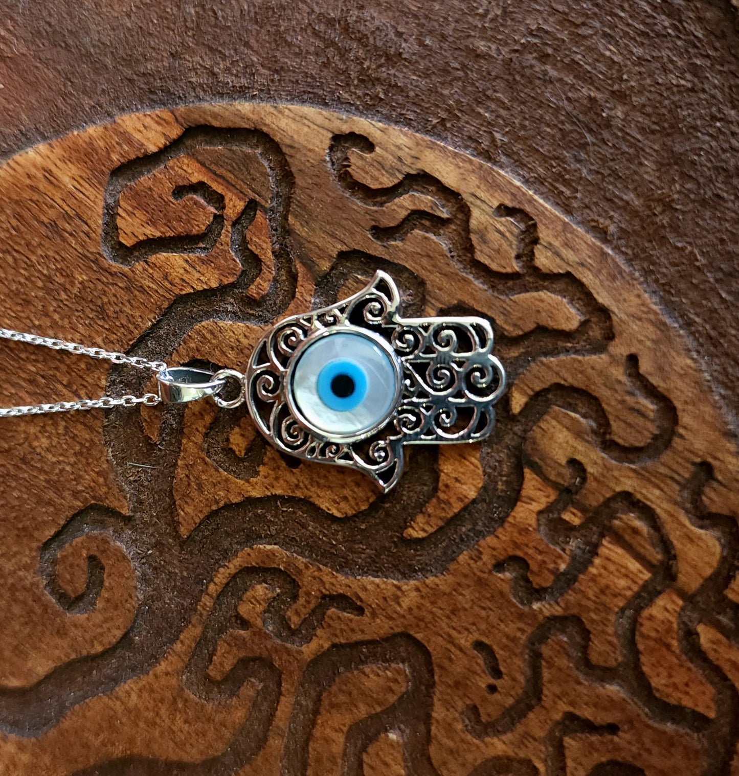 Hamsa & Nazar Sterling Silver Pendant