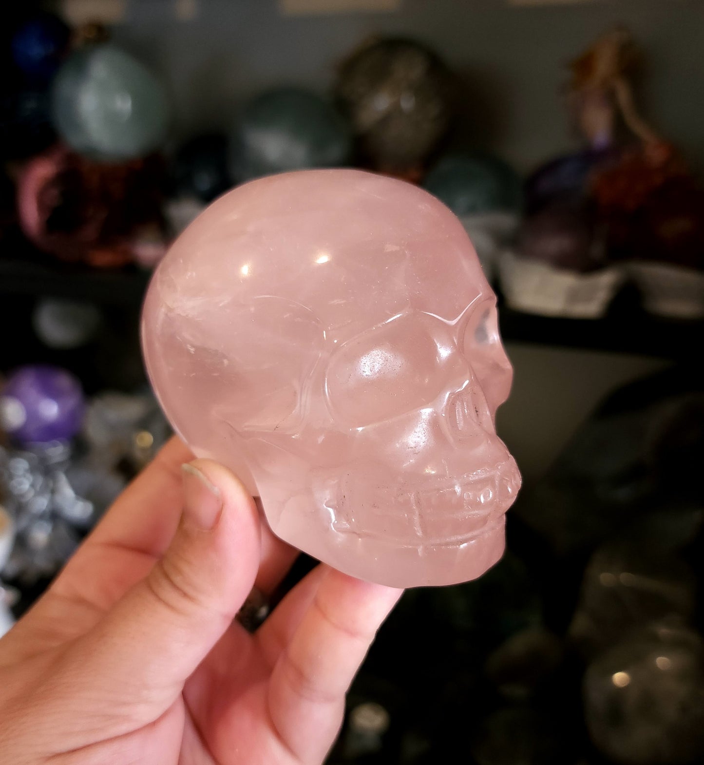 Star Rose Quartz Skull