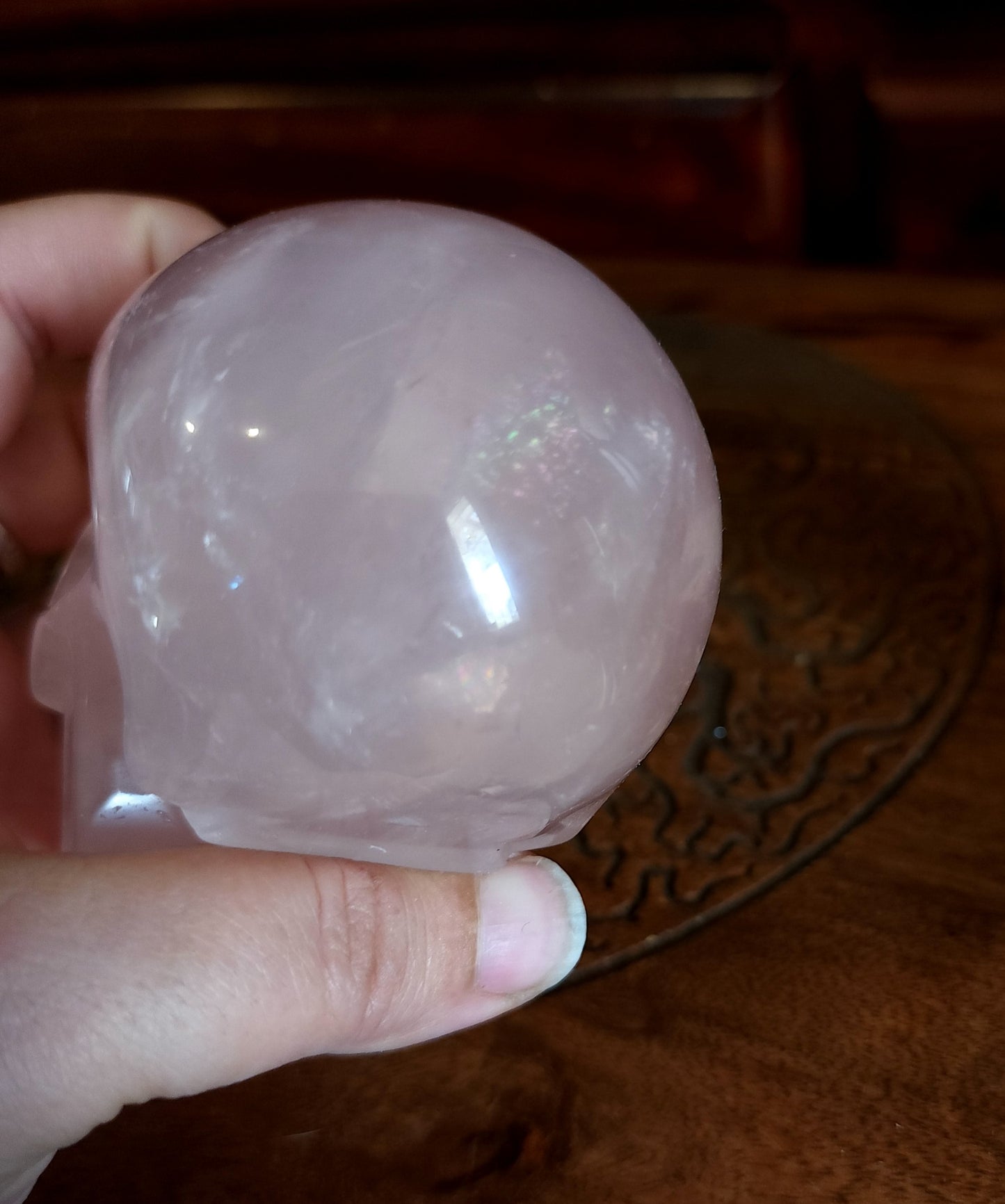 Star Rose Quartz Skull