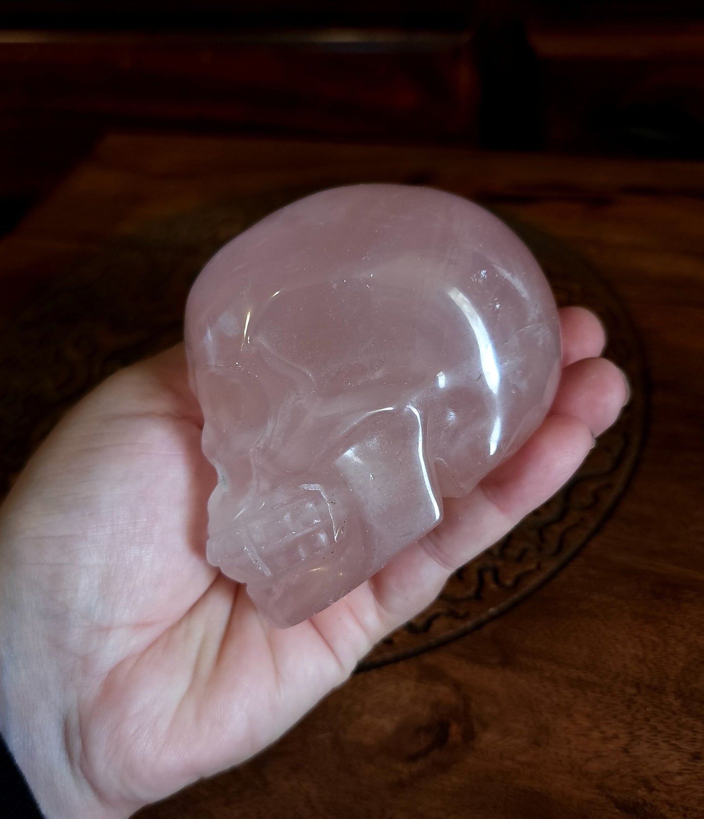 Star Rose Quartz Skull