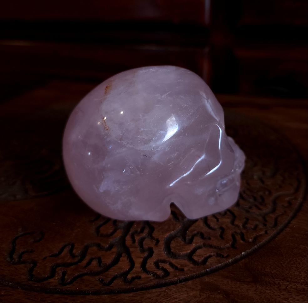 Star Rose Quartz Skull
