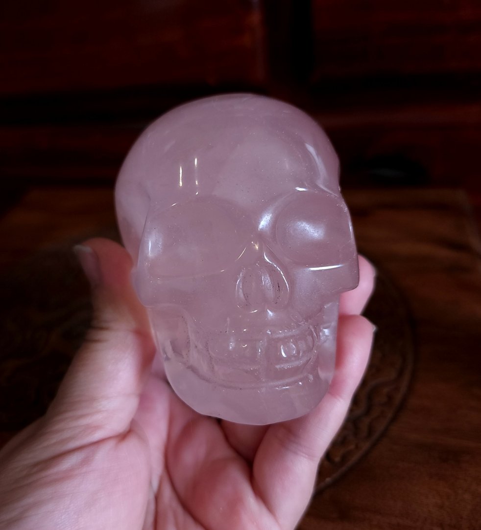 Star Rose Quartz Skull
