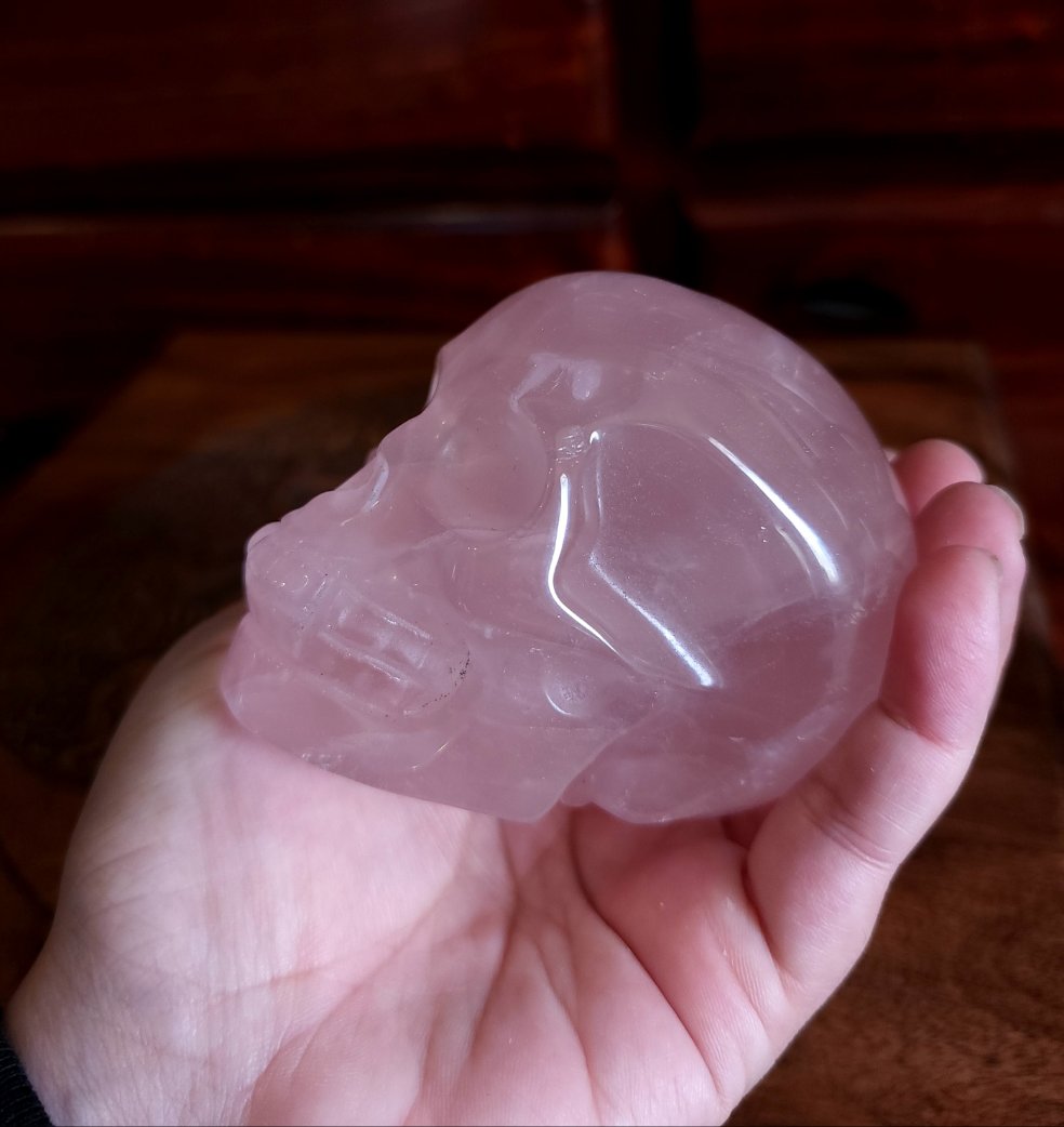 Star Rose Quartz Skull