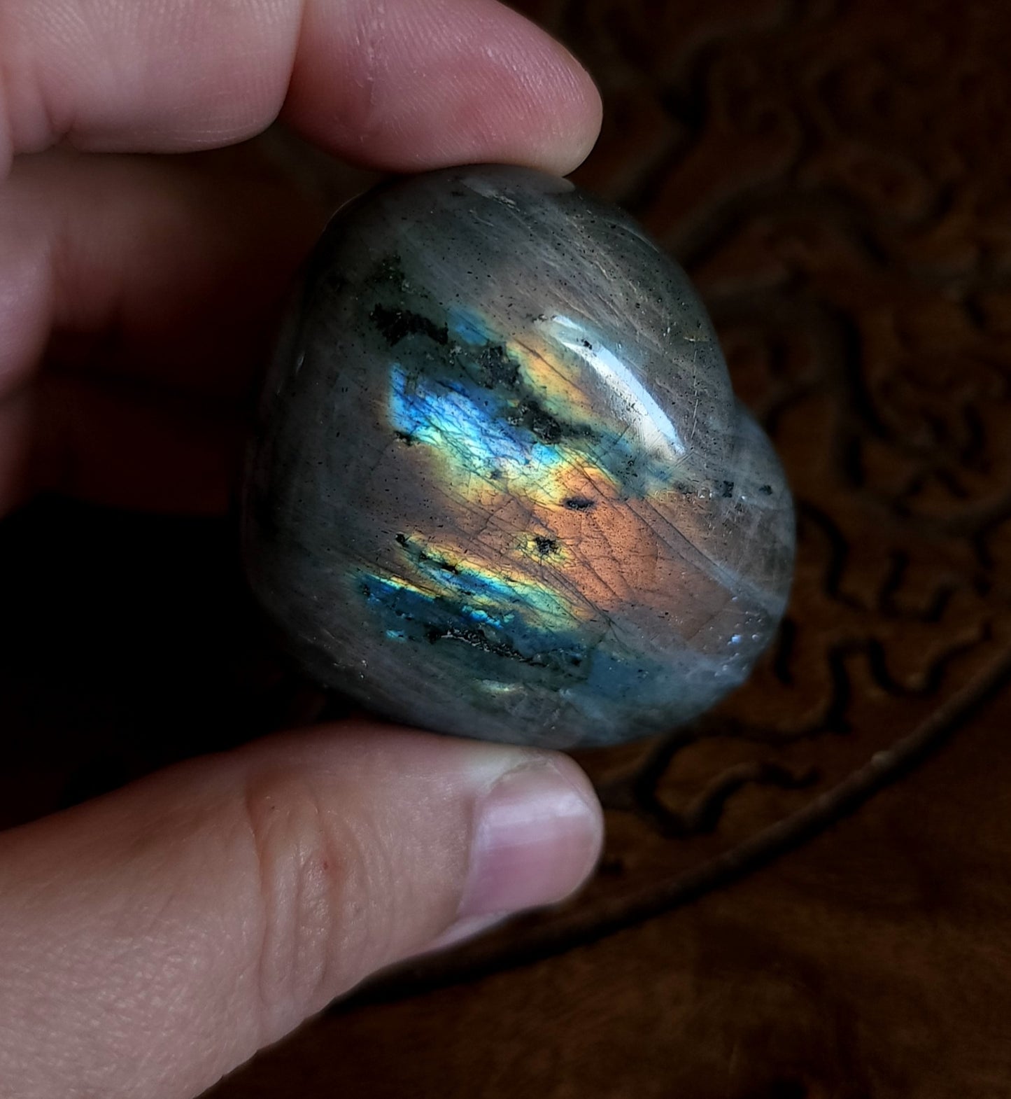 Labradorite Heart