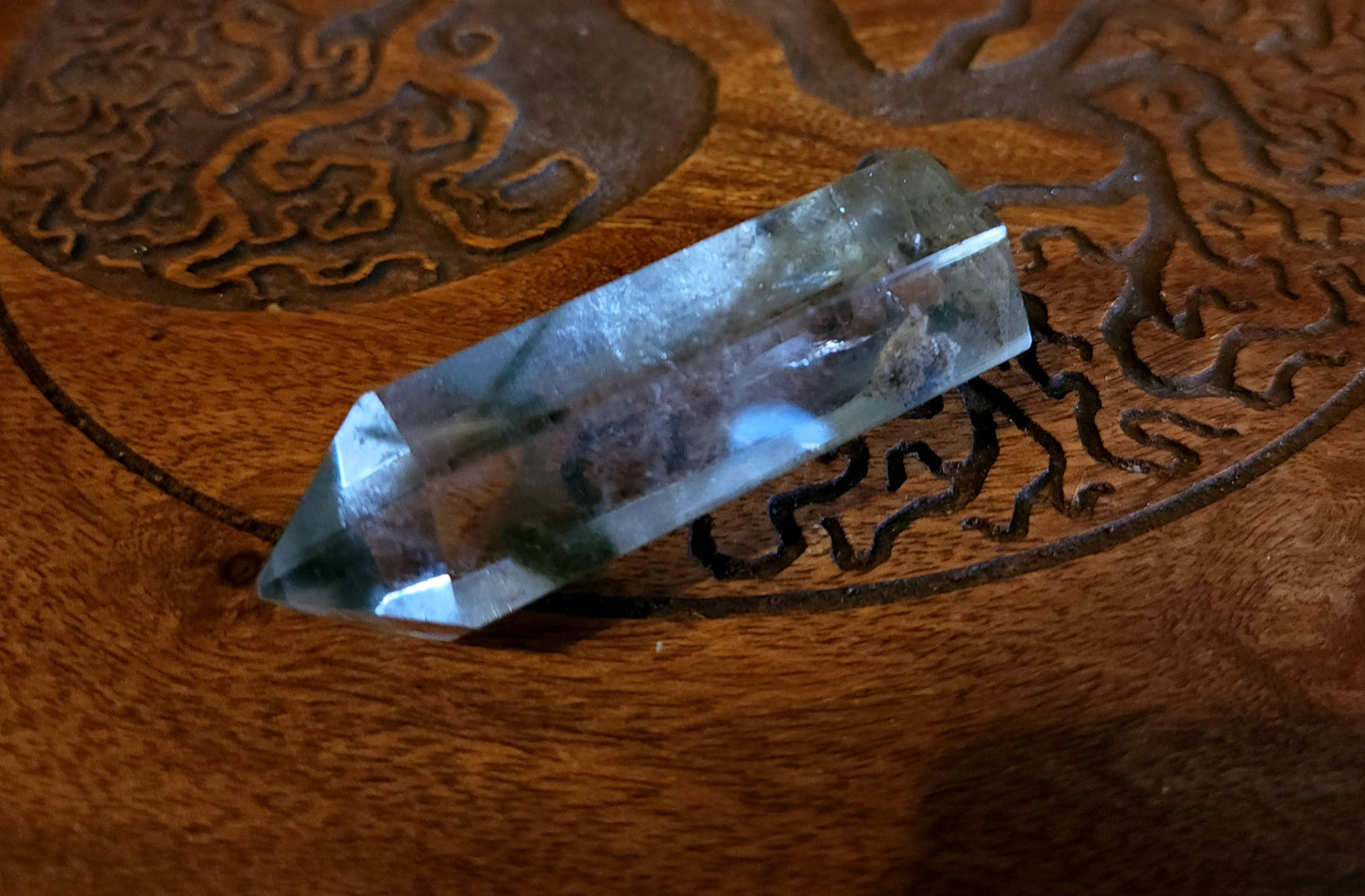 Lodolite Freeform Point with Chlorite Phantom