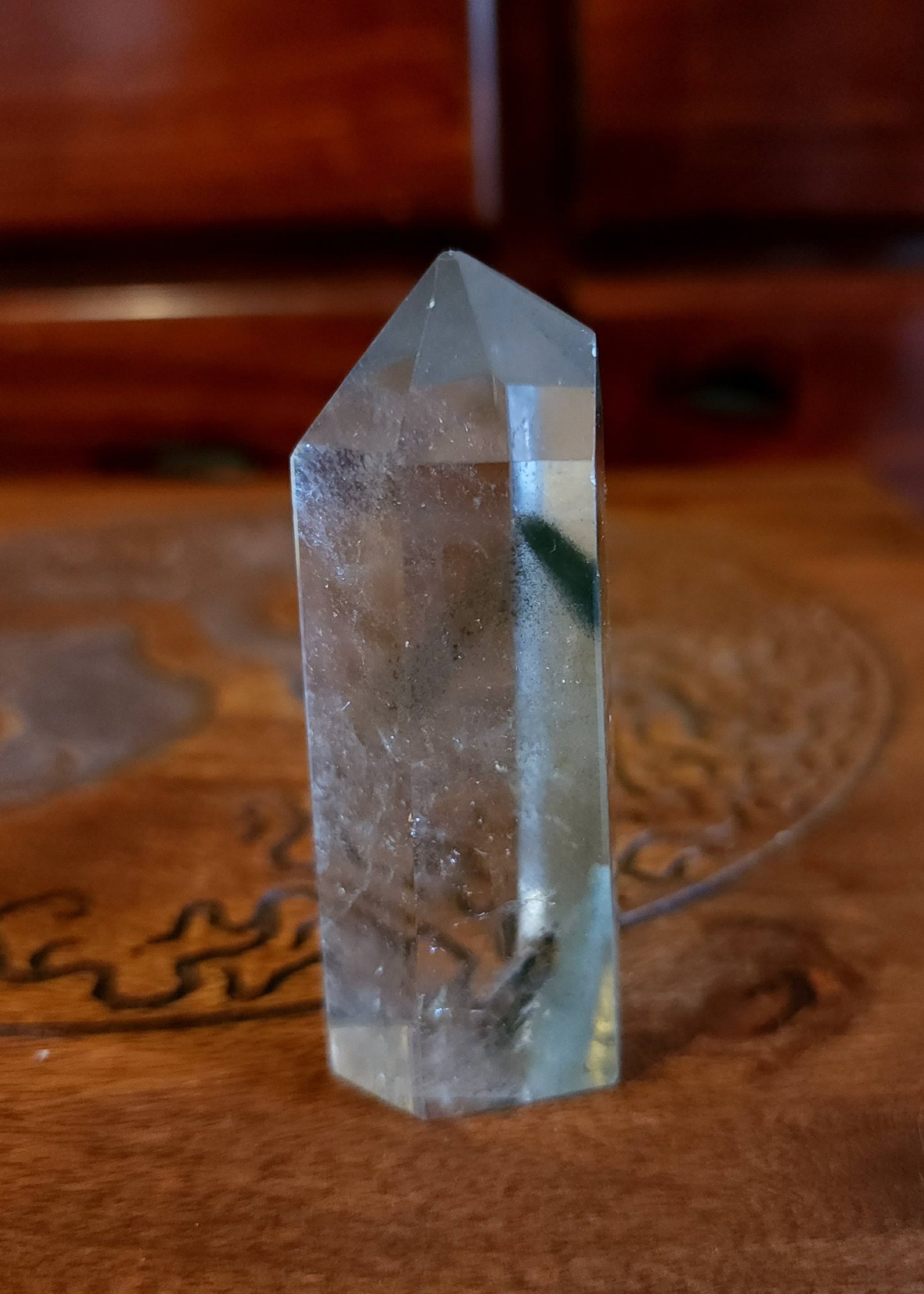 Lodolite Freeform Point with Chlorite Phantom