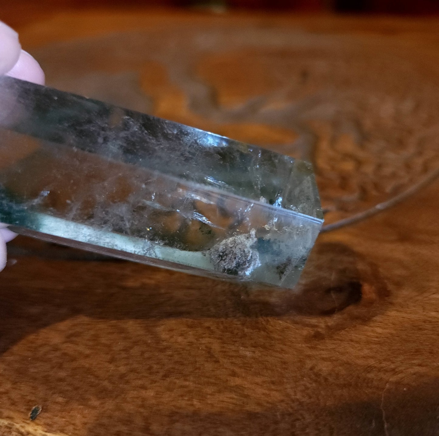 Lodolite Freeform Point with Chlorite Phantom