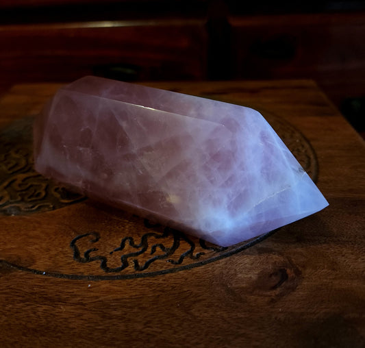 Double Terminated Chatoyant Dark Rose Quartz