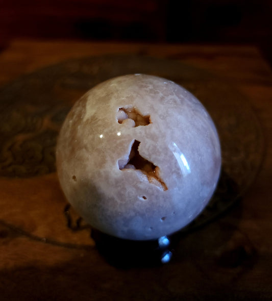 Pink Amethyst Sphere with Druzy