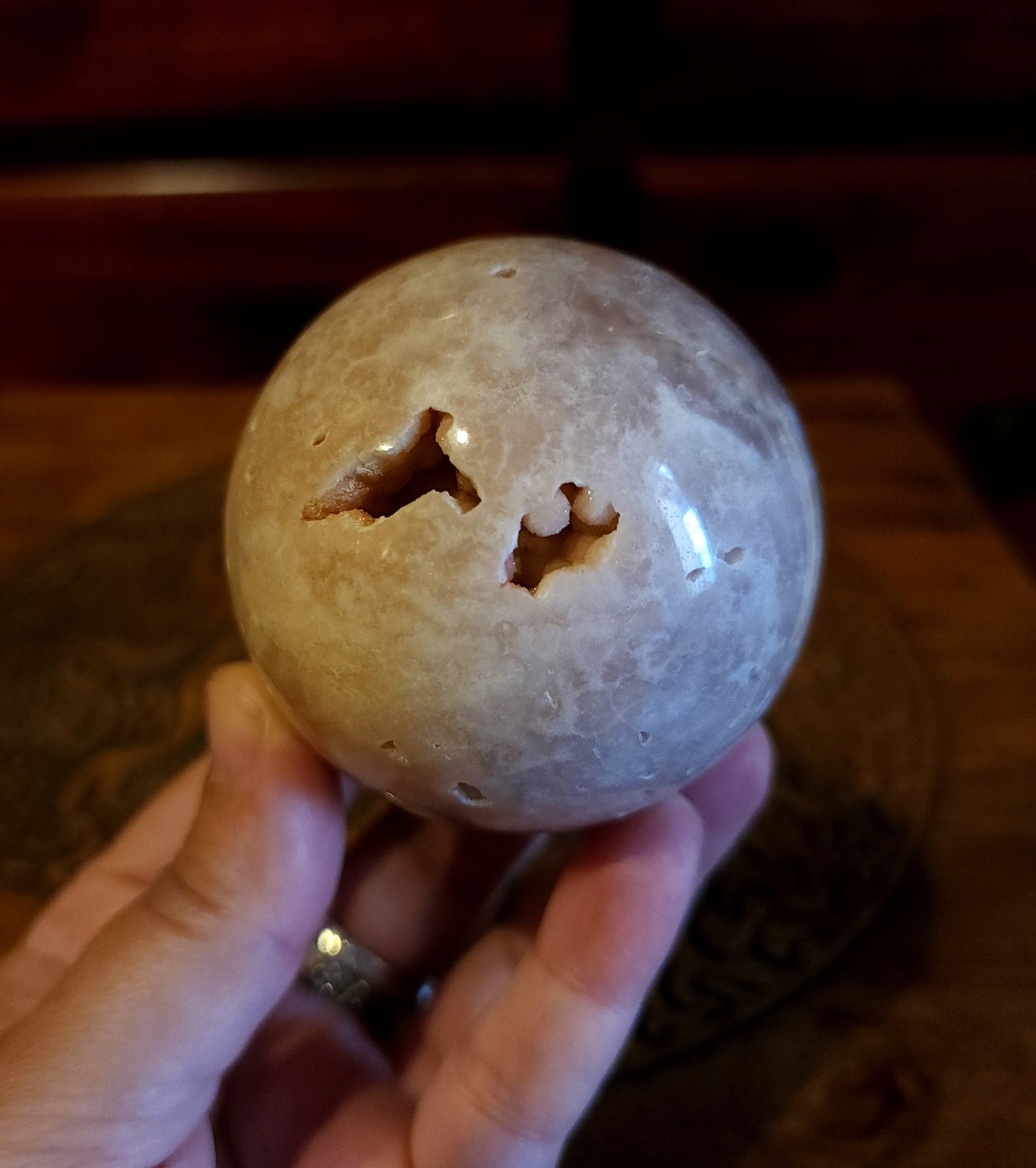 Pink Amethyst Sphere with Druzy