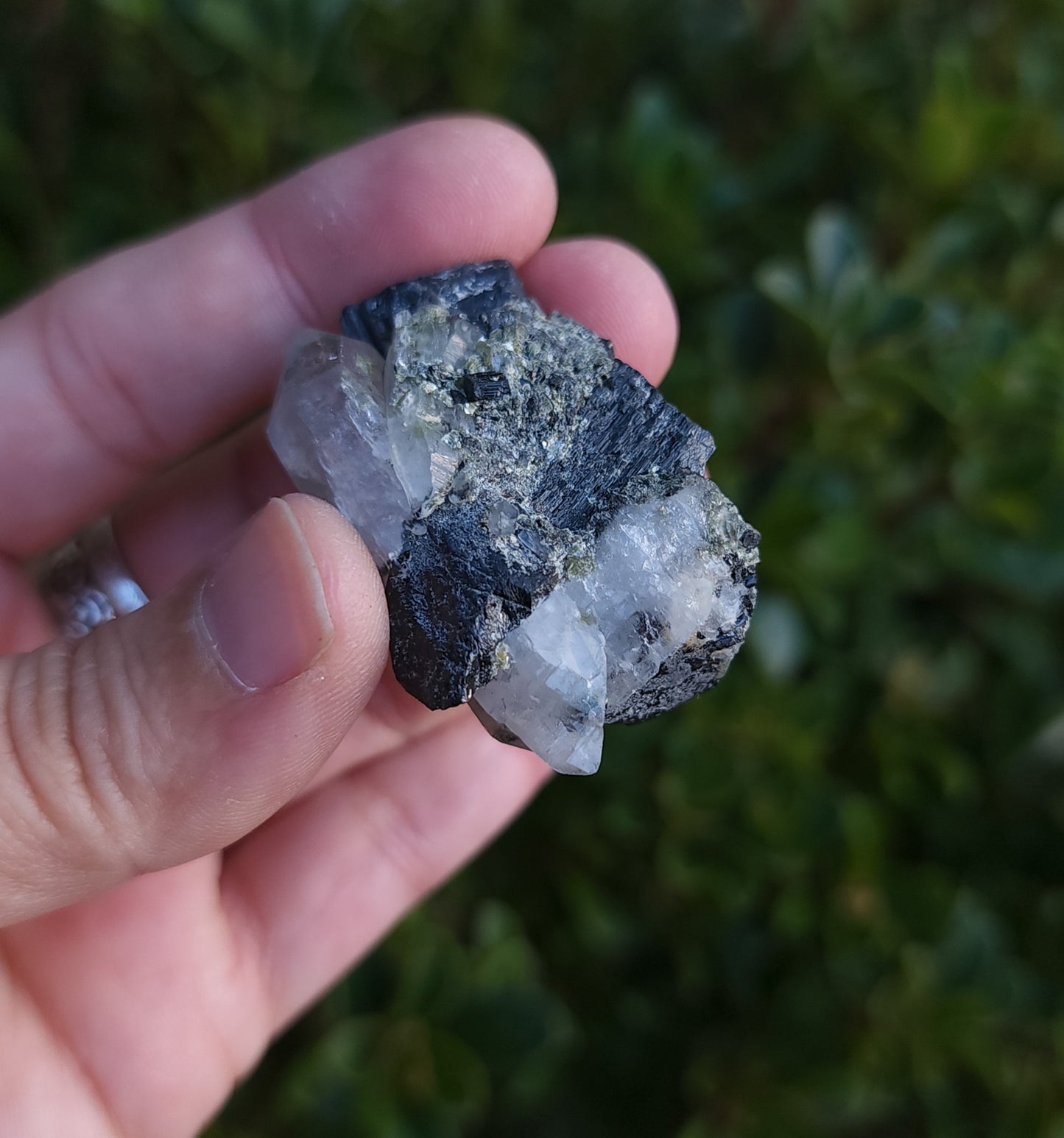 Double Terminated Quartz & Tourmaline with Epidote