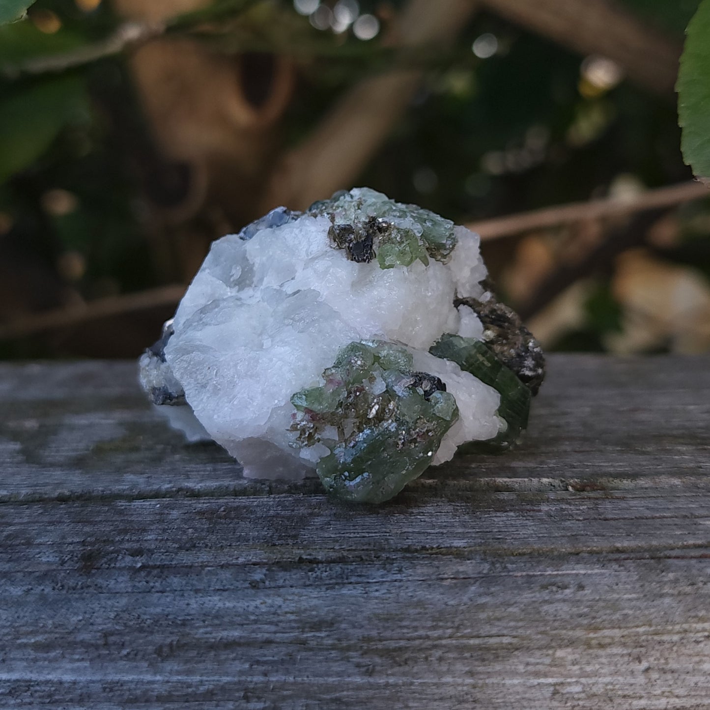 Chrome Diopside & Biotite Mica in Albite