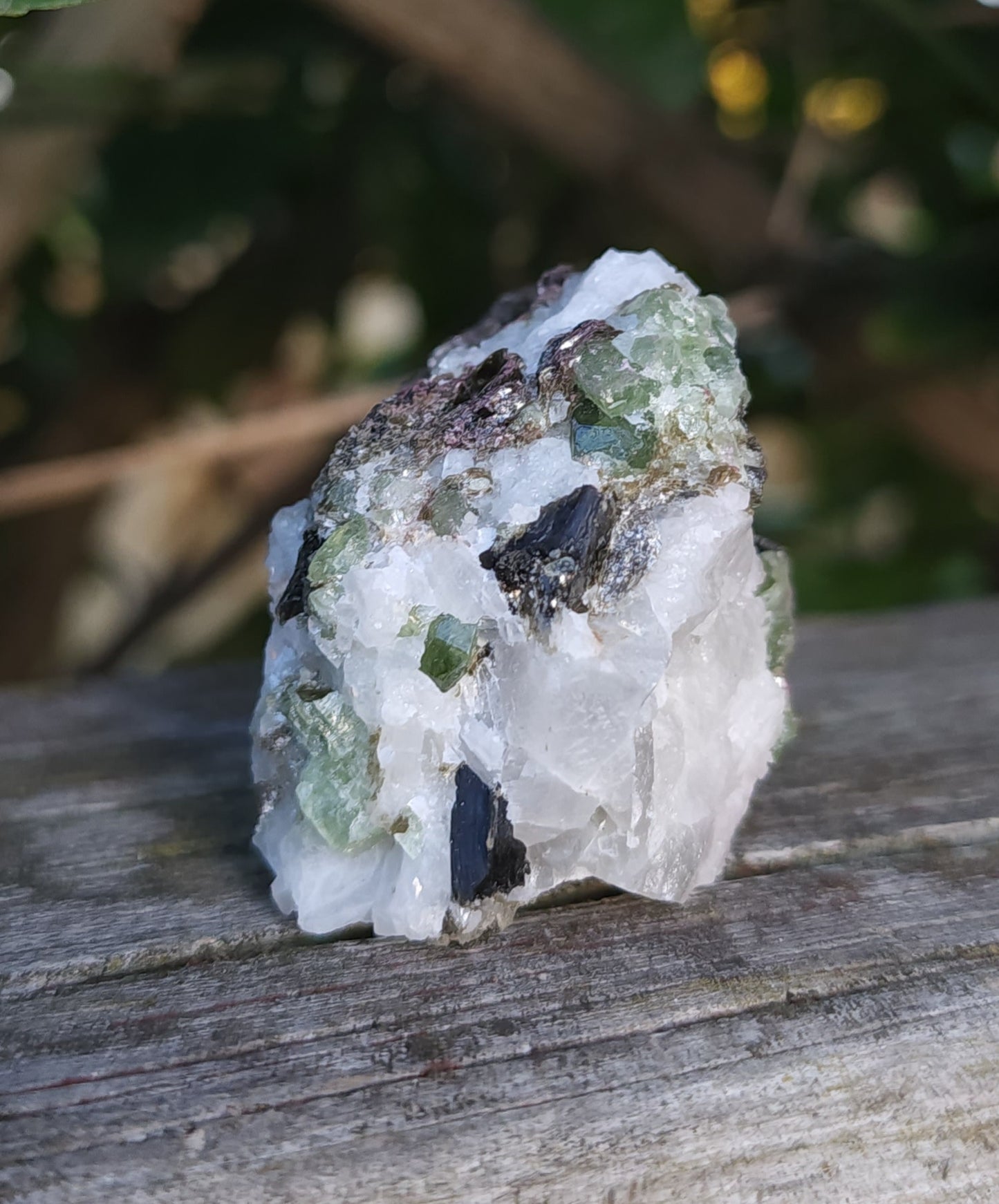 Chrome Diopside & Biotite Mica in Albite