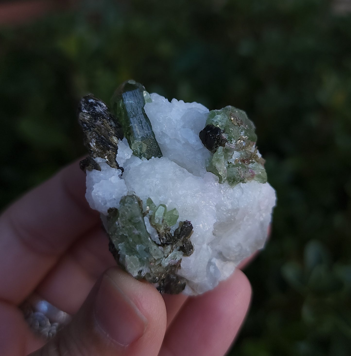 Chrome Diopside & Biotite Mica in Albite