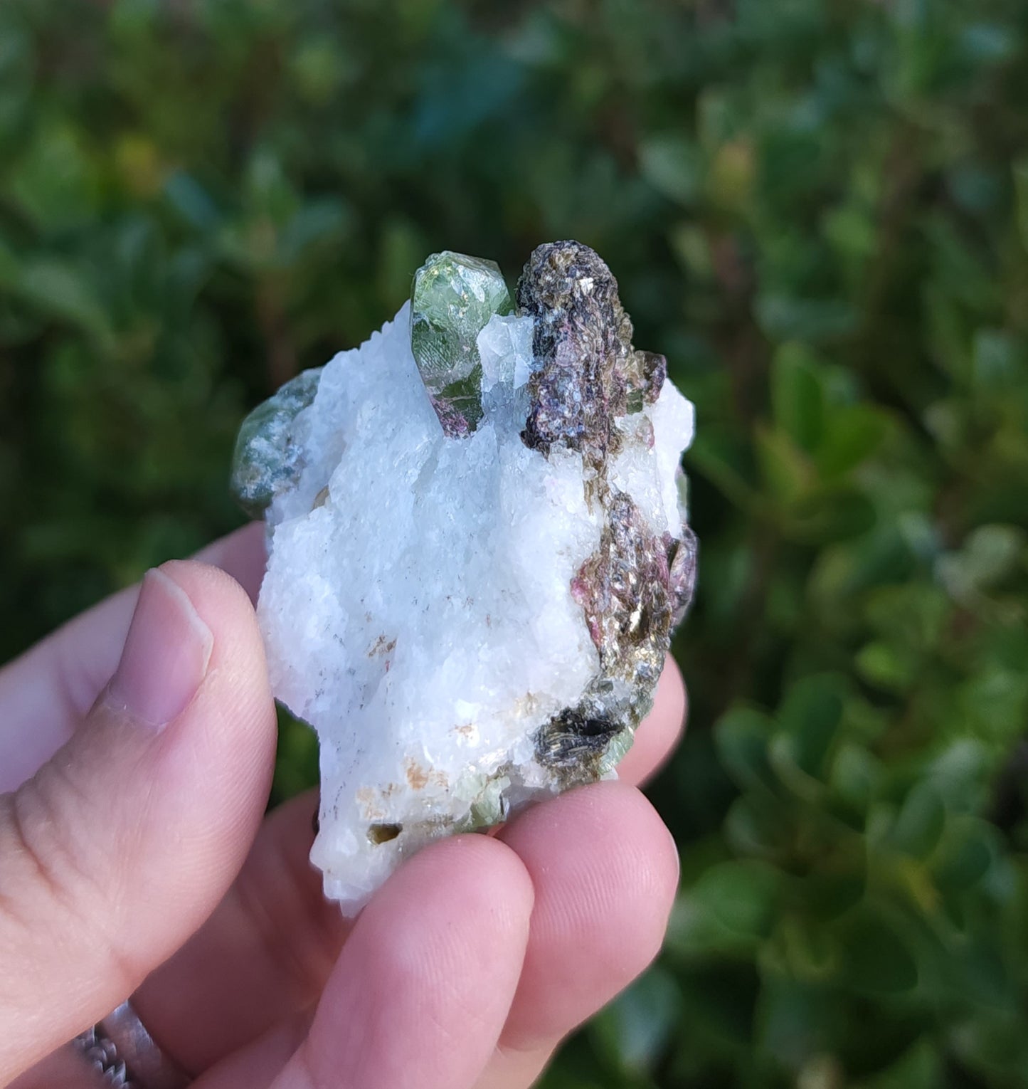 Chrome Diopside & Biotite Mica in Albite