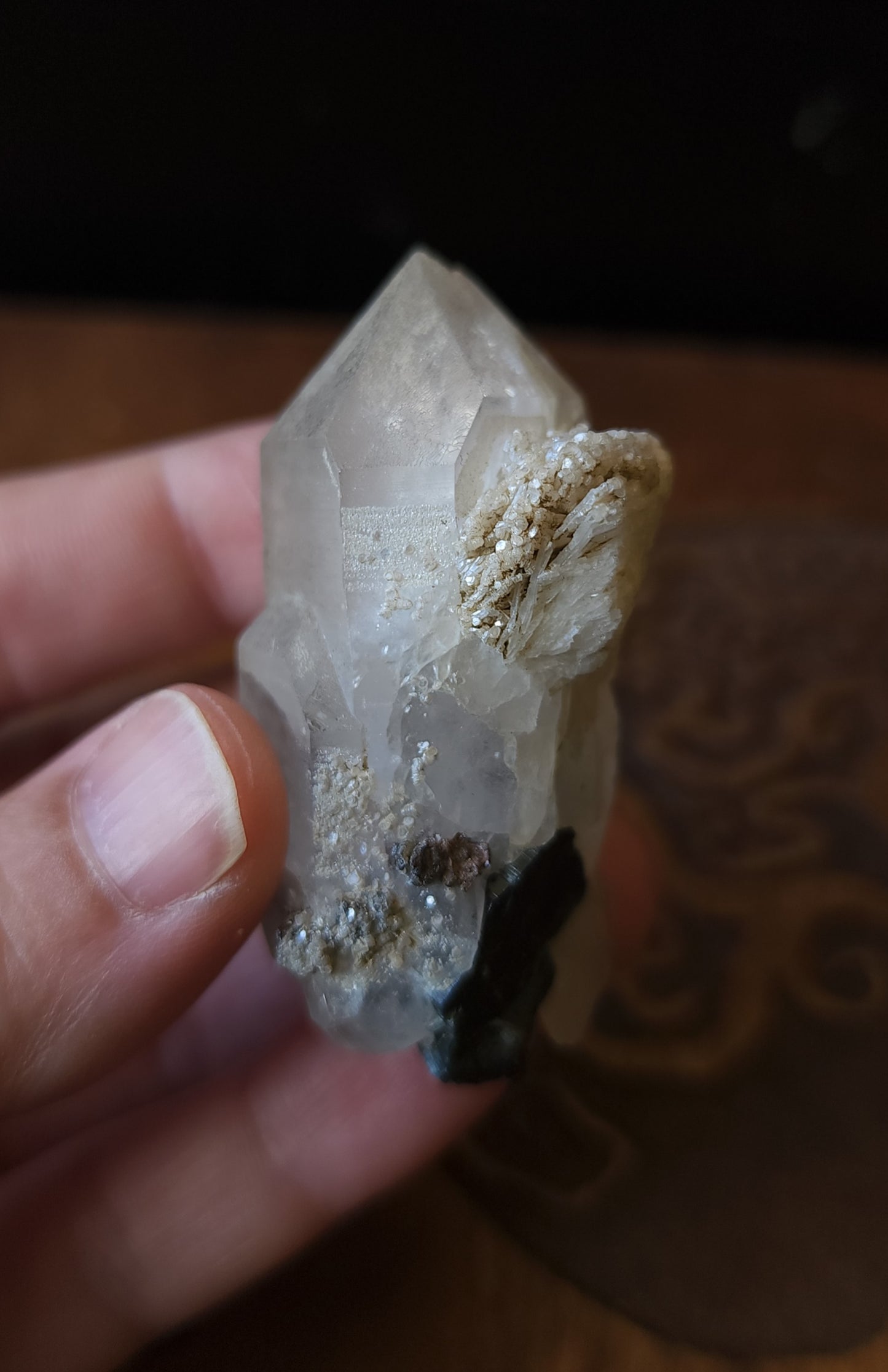 Blue Cap Tourmaline in Quartz with Cleavelandite