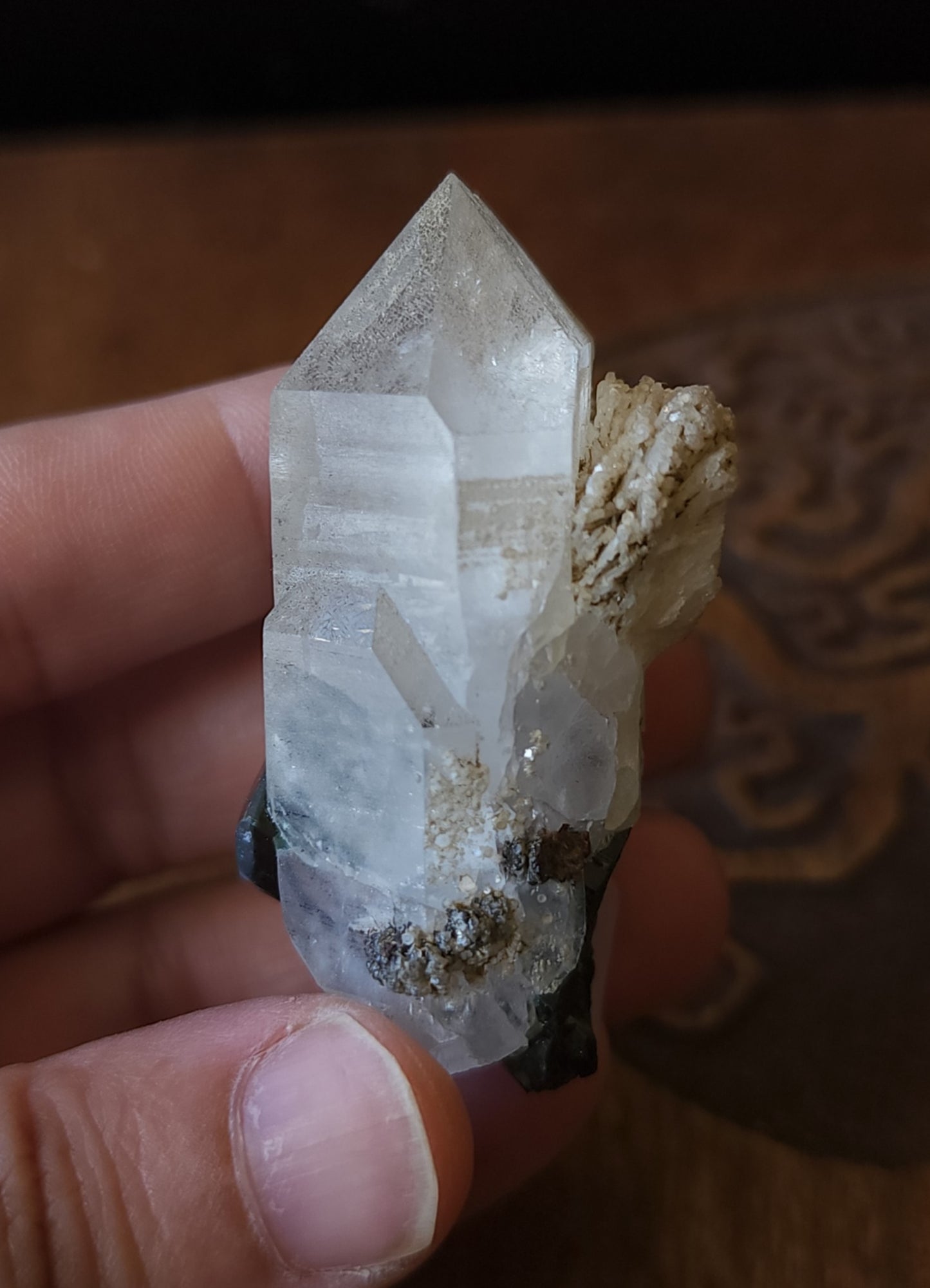 Blue Cap Tourmaline in Quartz with Cleavelandite