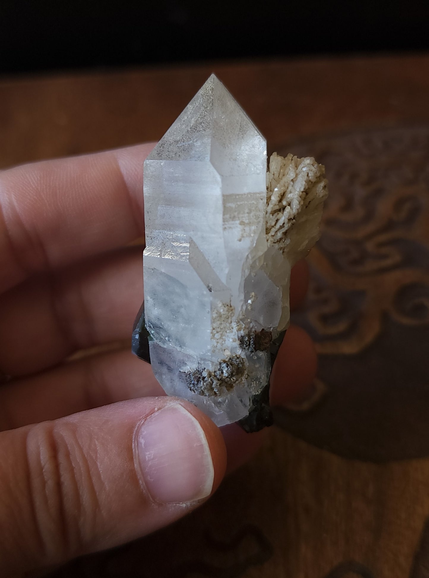 Blue Cap Tourmaline in Quartz with Cleavelandite