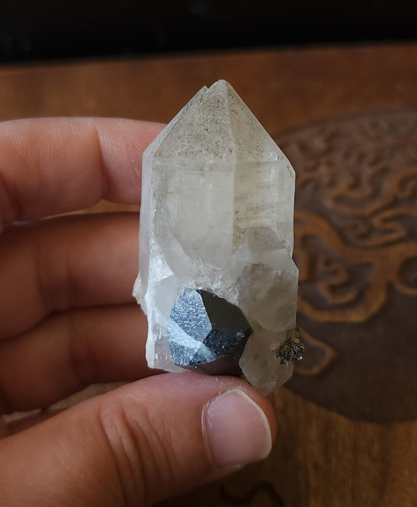 Blue Cap Tourmaline in Quartz with Cleavelandite