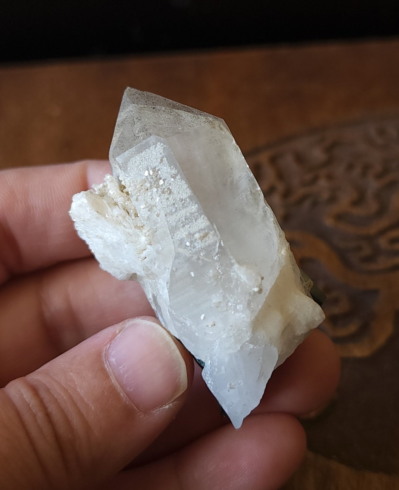 Blue Cap Tourmaline in Quartz with Cleavelandite