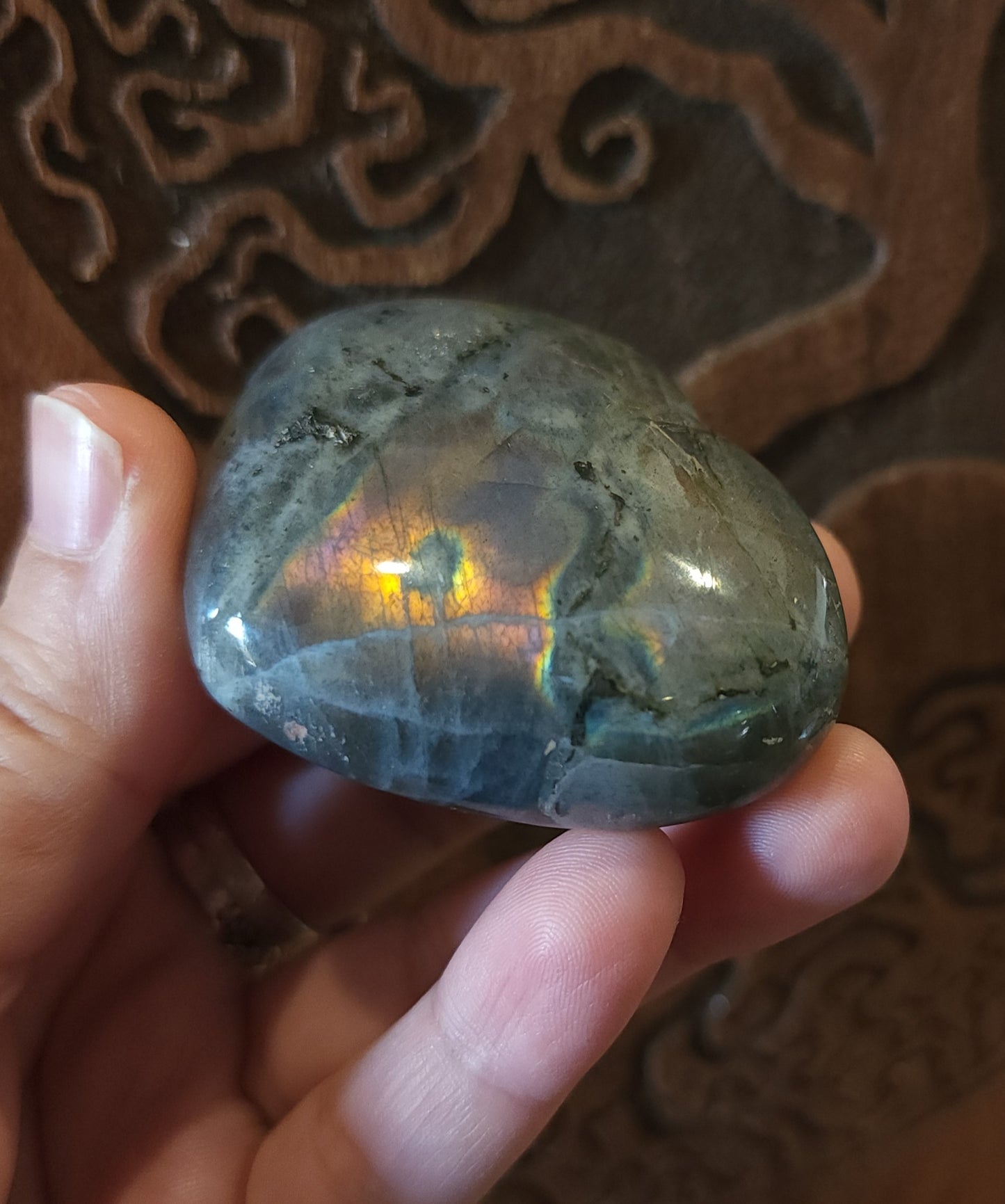 Labradorite Heart
