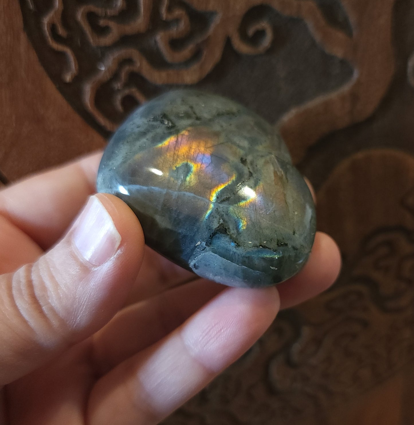 Labradorite Heart