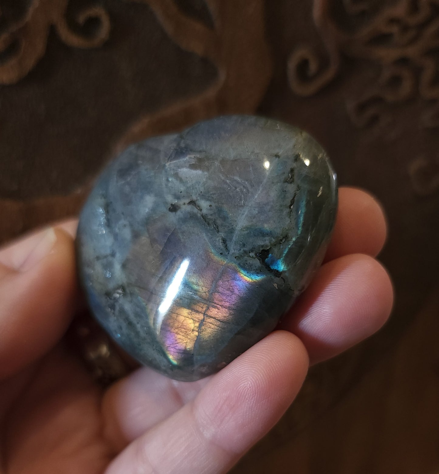 Labradorite Heart