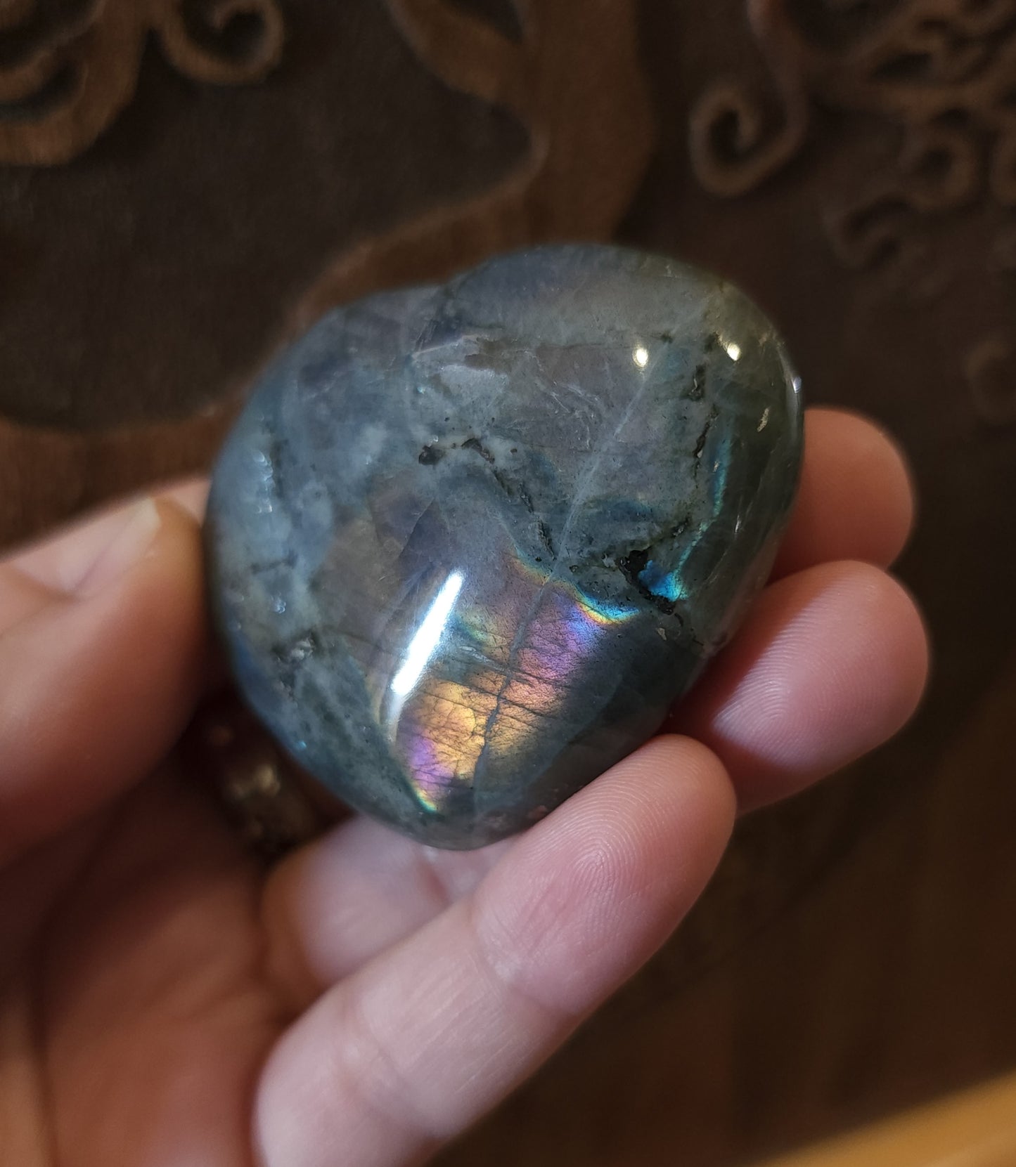 Labradorite Heart