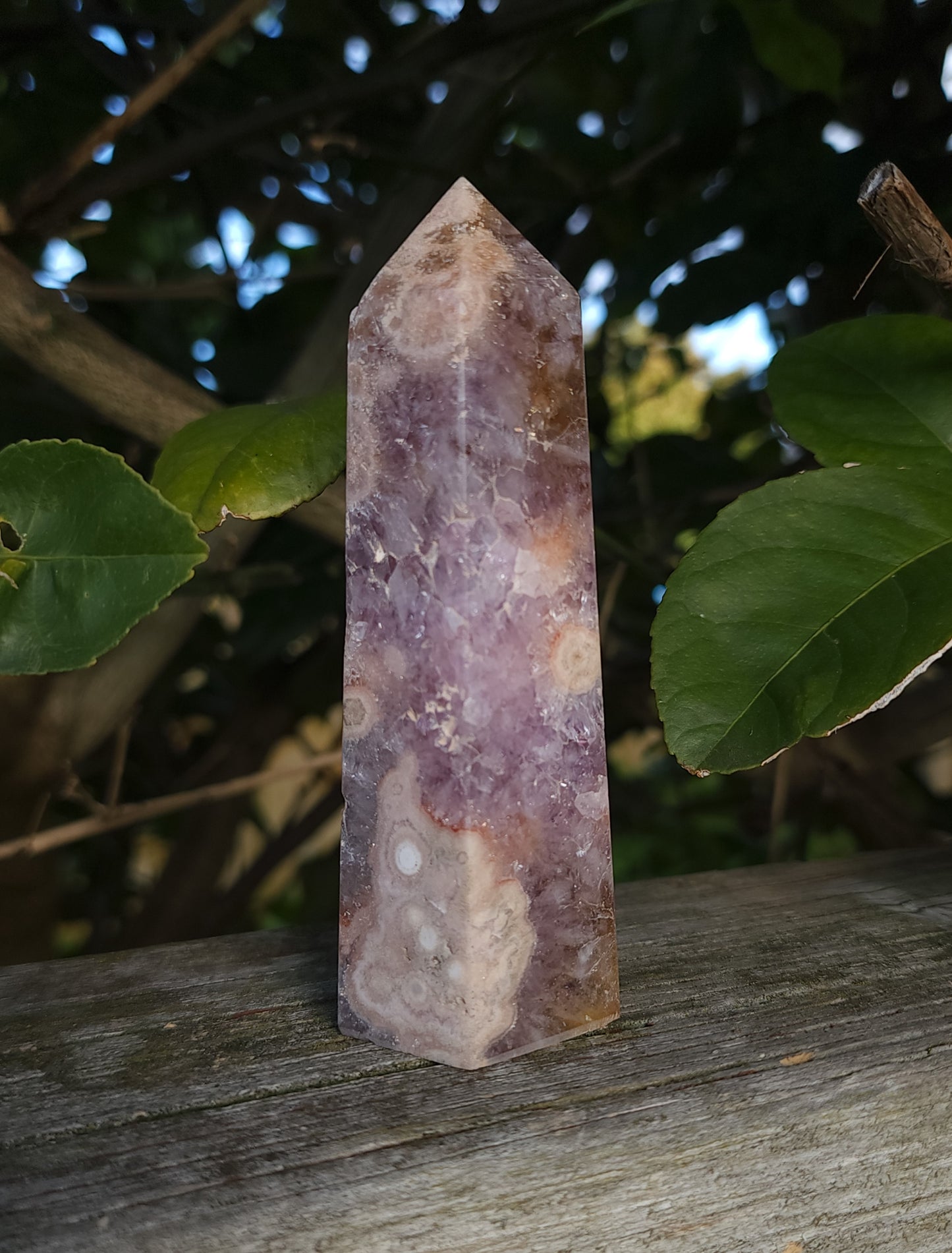 Amethyst Cherry Blossom Agate Tower