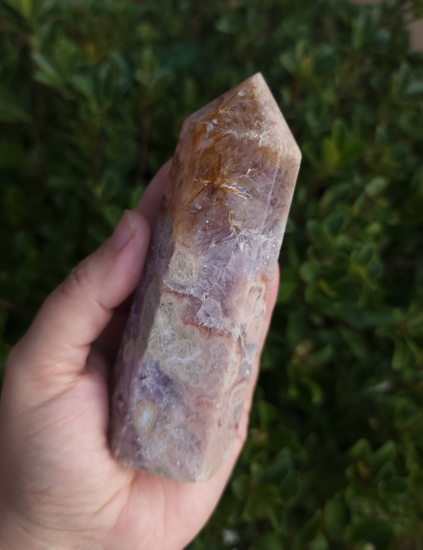 Amethyst Cherry Blossom Agate Tower