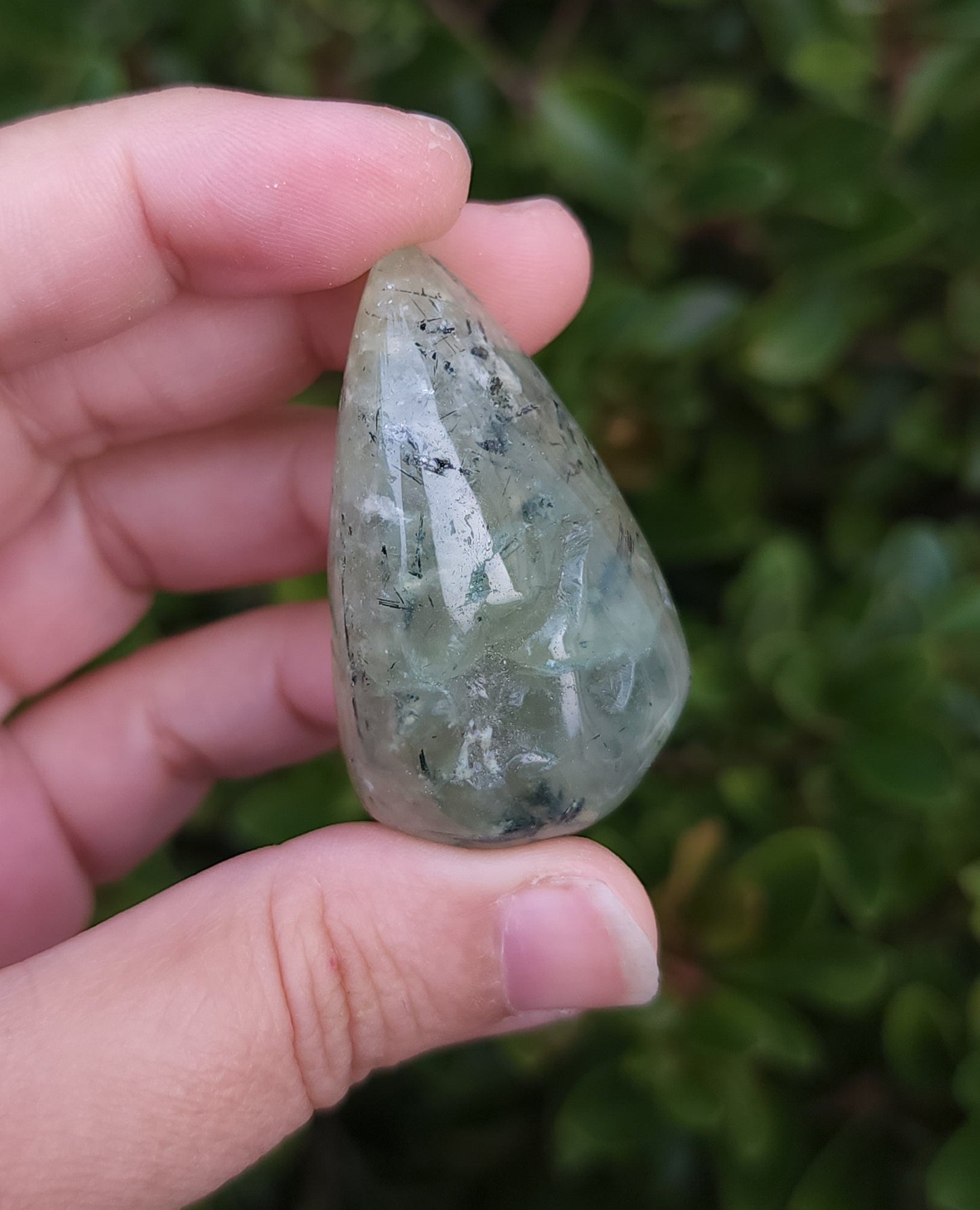 Prehnite with Epidote Tumble
