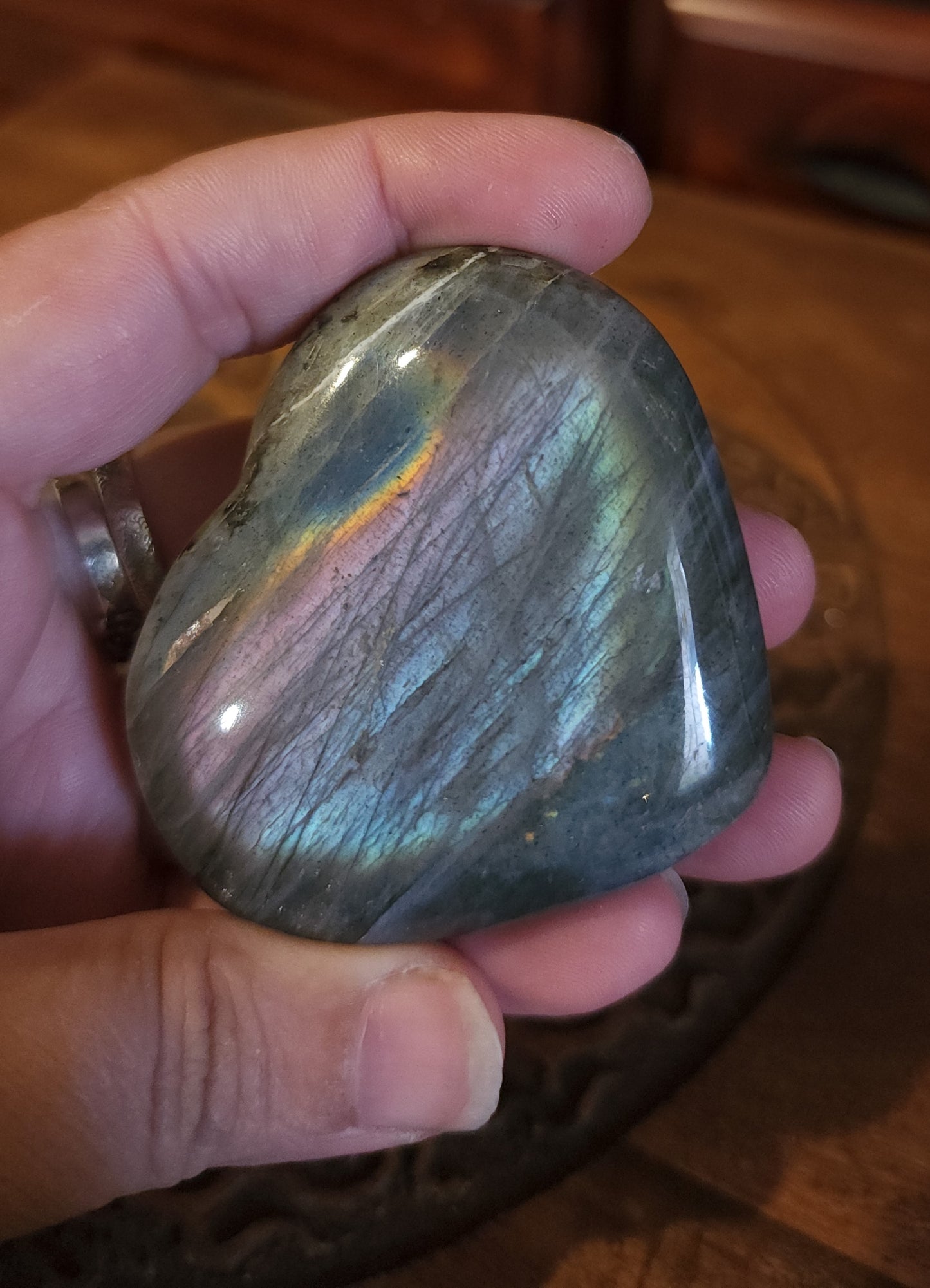 Labradorite Heart