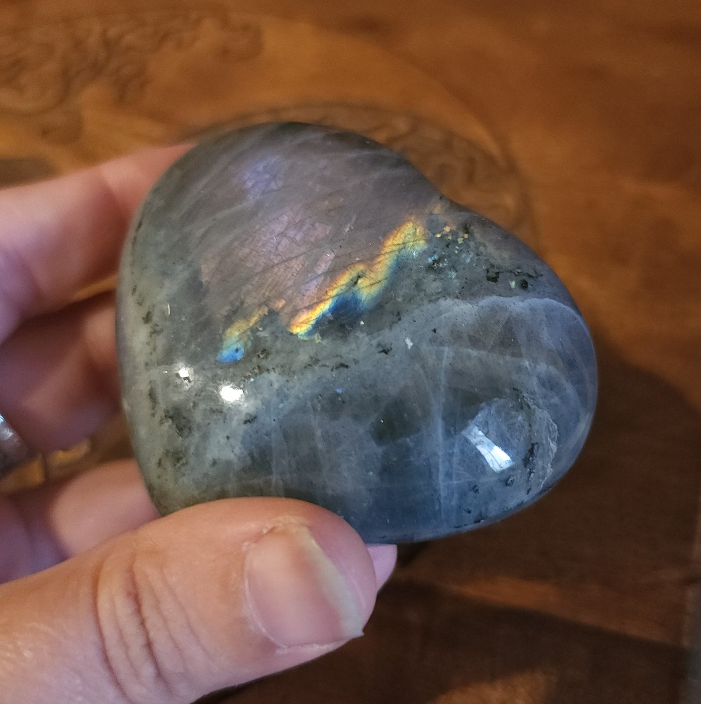 Labradorite Heart