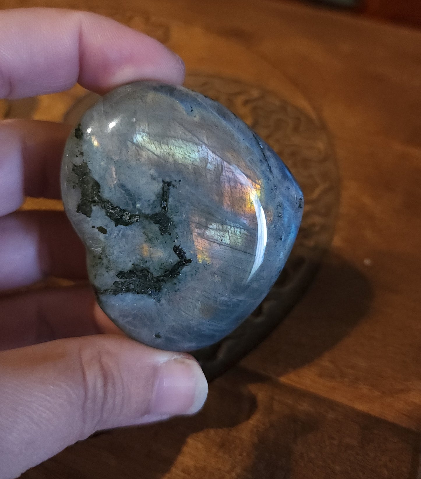 Labradorite Heart