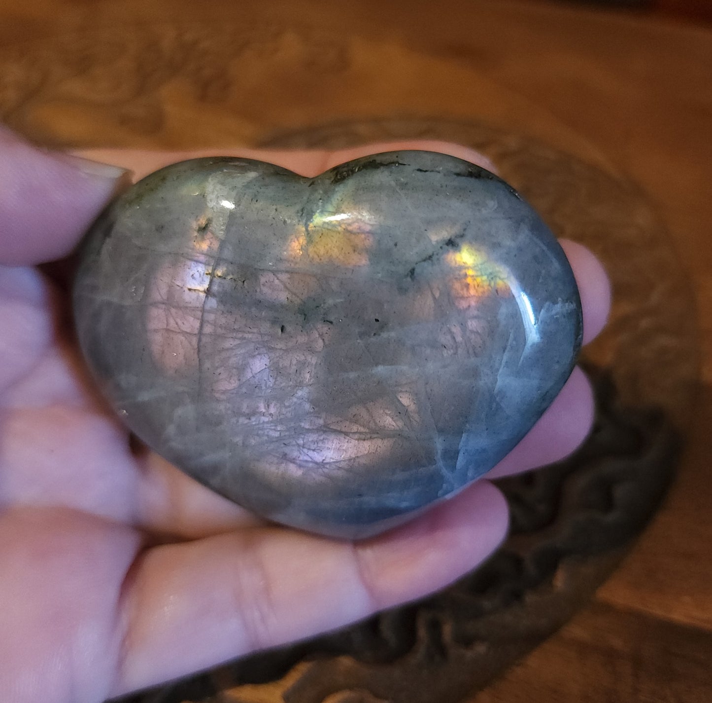 Labradorite Heart
