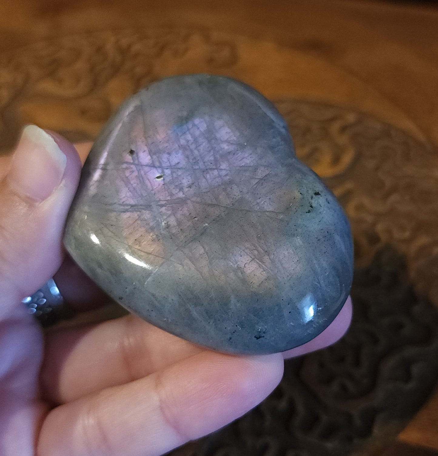 Labradorite Heart