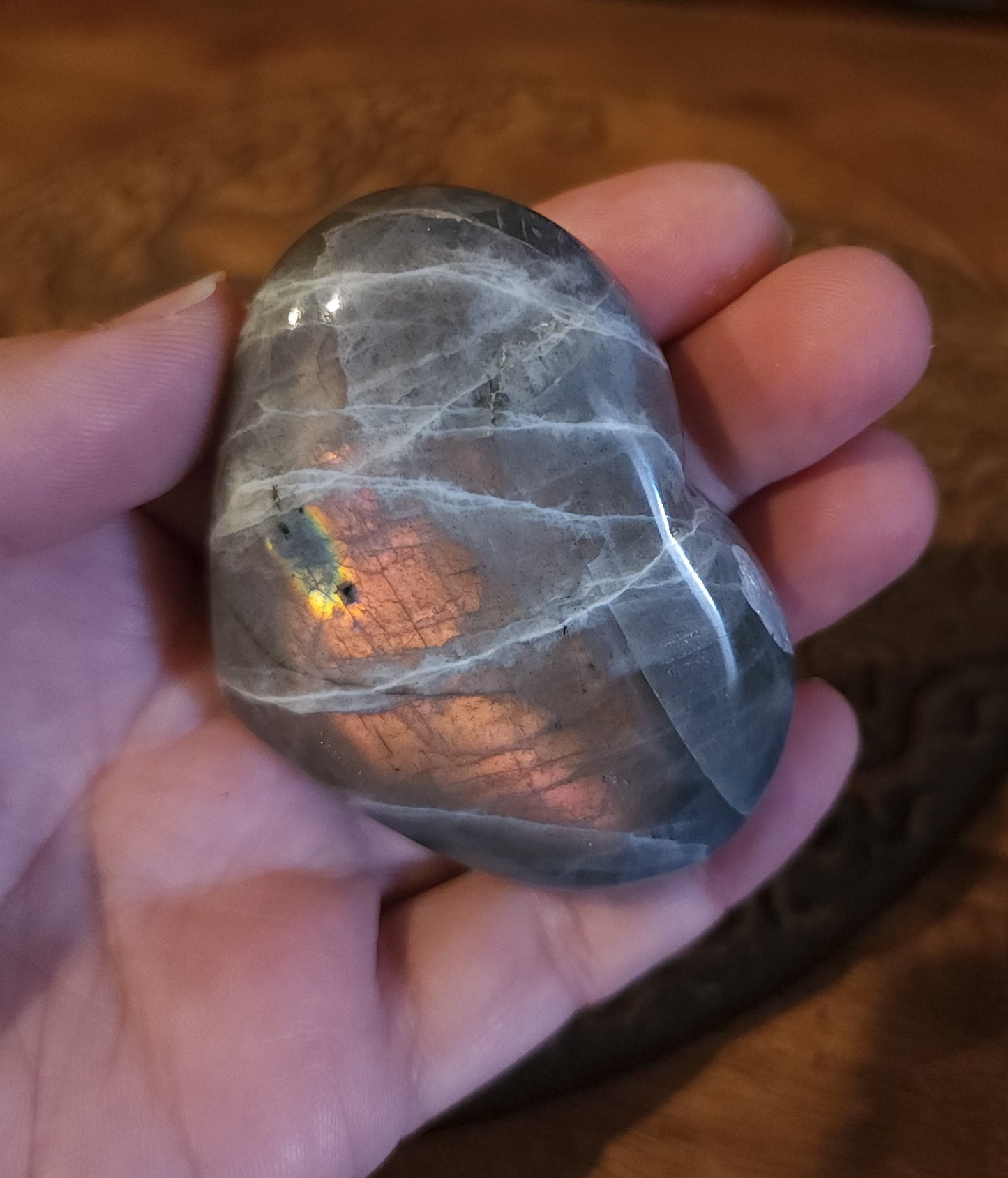 Labradorite Heart